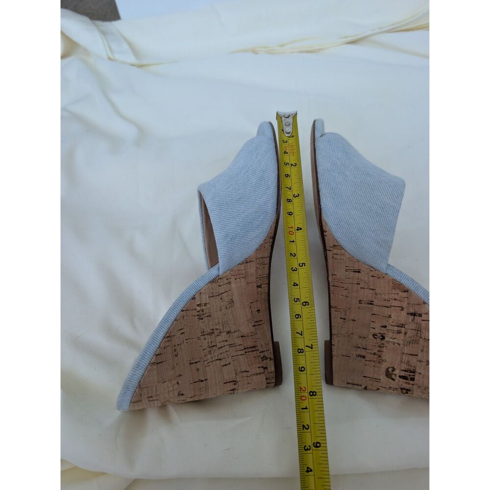Veronica Beard Dali Slide Wedge Sandals Shoes Light Blue Denim Sz 6.5M - Picture 5 of 16
